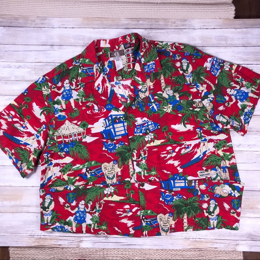 KALAHEO Hawaiian Shirt Christmas Aloha Wear Sz XXL